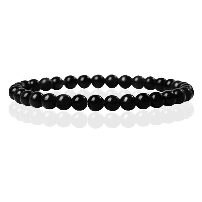 6mm Memphis Natuursteen Armband Black Agate