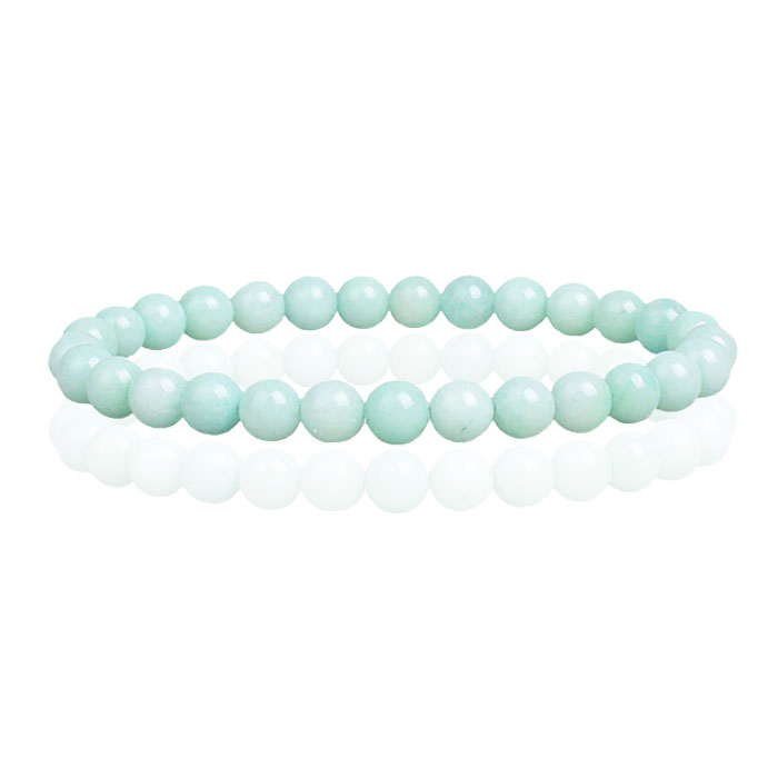 Memphis 6mm  Natuursteen Armband - Green Jade