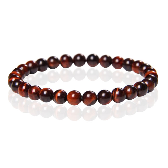 6mm Memphis Natuursteen Armband Red Tiger Eye