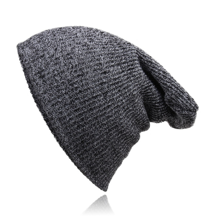 Beanie Muts in Katoenblend voor Mannen - Grijs