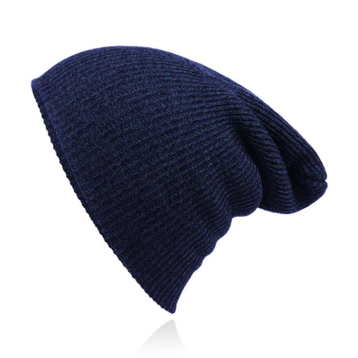 Beanie Muts in Katoenblend voor Mannen - Navy