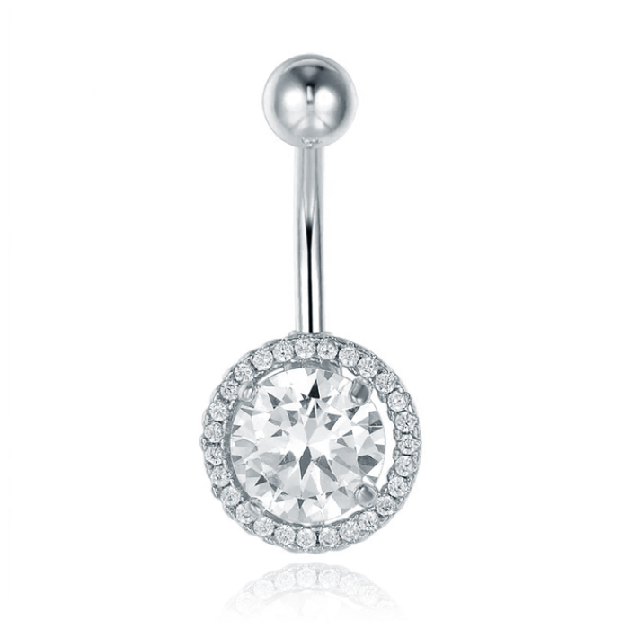 Cilla Navelpiercing van Titanium Bling Zilver