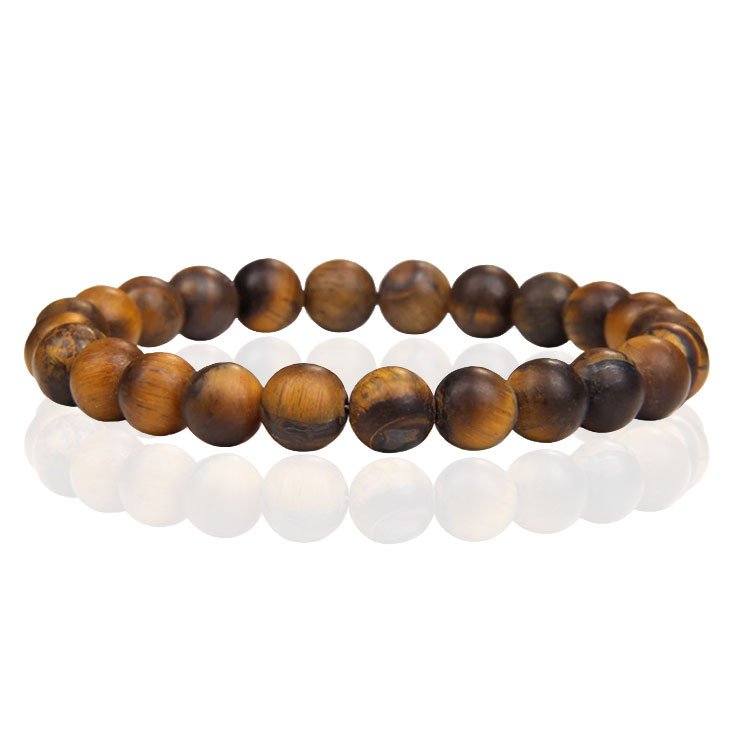 Natuursteen Armband Met Mm Kralen Memphis Matte Tiger Eye