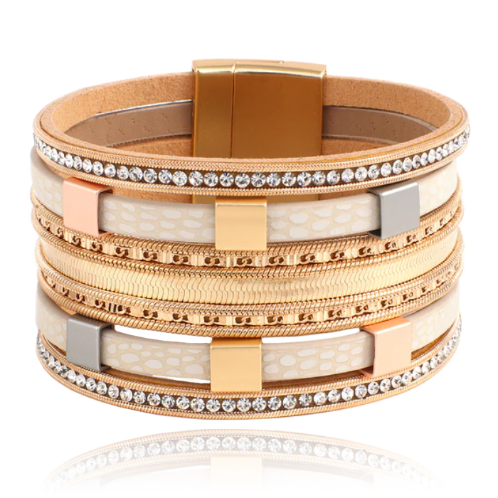 Deja Jewels Meerlaags Armband Squares Gold