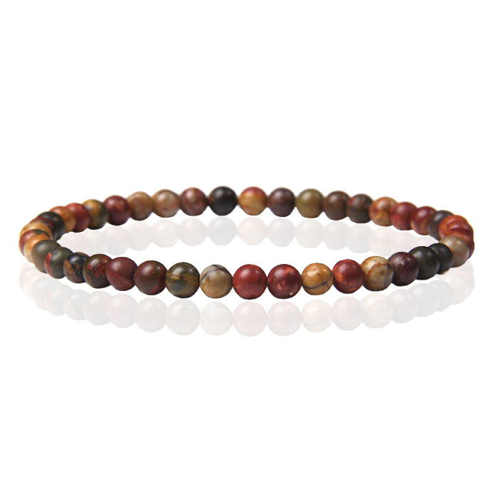 Memphis Natuursteen Armband 4mm Flower Agate