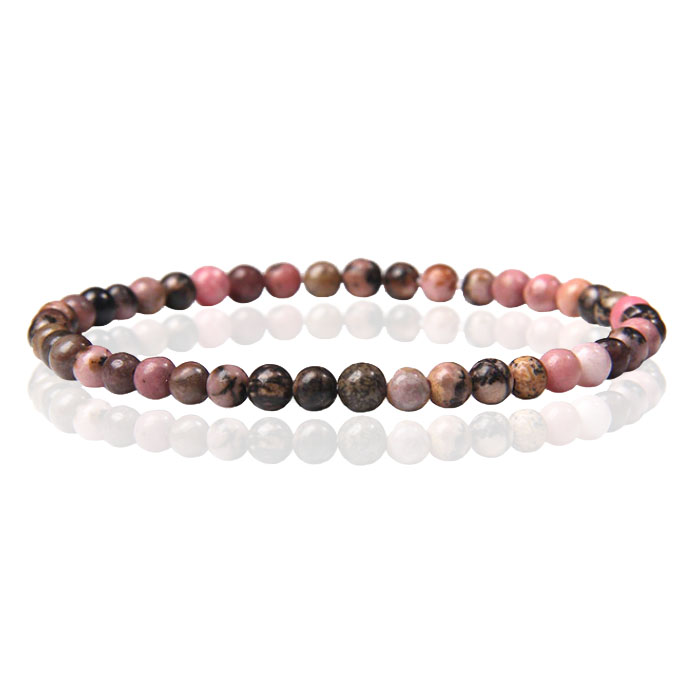 Memphis Natuursteen Armband 4mm Rhodonite