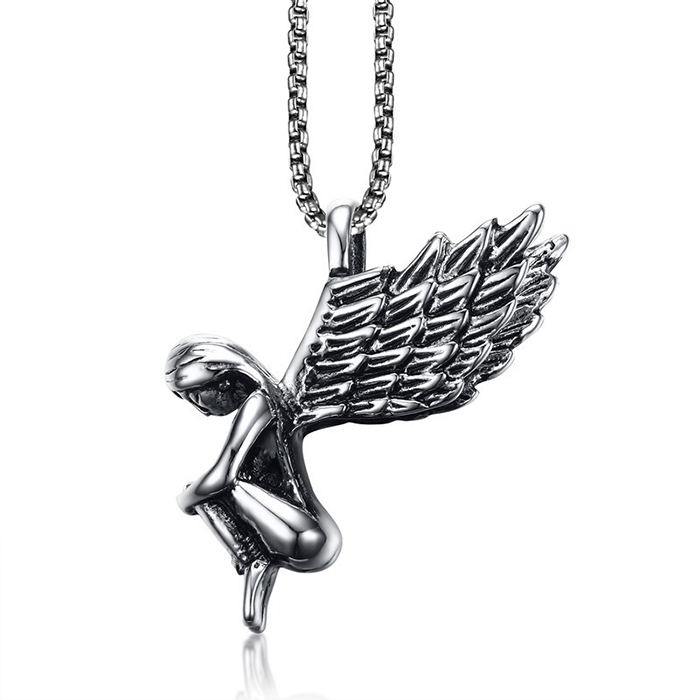 Mendes heren ketting Edelstaal Angel