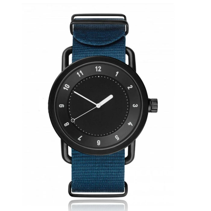 Retro Herenhorloge van LGT JWLS met Nylon Canvas Band Blauw