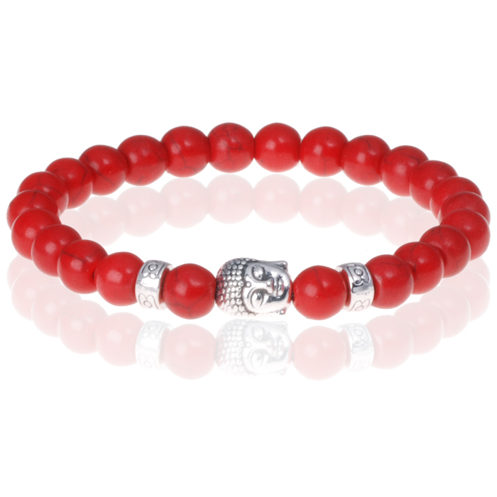 Rode Agaat kralen armband Buddha