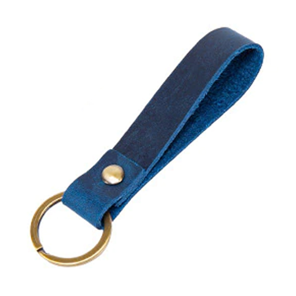 Sleutelhanger Lus Leer Blauw met Sleutelring